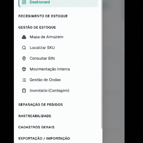 Scan de produto via câmera do celular mostrando localização